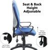 Dams Vantage 100 Operators Chair with Fixed Arms - Blue