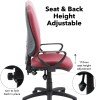 Dams Vantage 100 Operators Chair with Fixed Arms - Burgundy