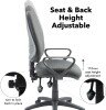 Dams Vantage 100 Operators Chair with Fixed Arms - Charcoal