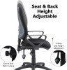 Dams Vantage 100 Operators Chair with Fixed Arms - Black