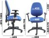 Gentoo Vantage 100 - 2 Lever Operators Chair with Adjustable Arms - Blue