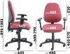 Dams Vantage 100 Operators Chair with Adjustable Arms - Burgundy