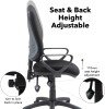 Dams Vantage 200 Operator Chair with Fixed Arms - Black