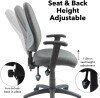 Dams Vantage 200 Operator Chair with Adjustable Arms - Charcoal