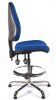 Chilli Chrome High Back Fabric Draughtsman Operator Chair - Blue