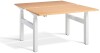 Lavoro Duo Height Adjustable Desk - 1600 x 700mm - Beech