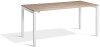 Lavoro Crown Height Adjustable Desk - 1600 x 800mm - Grey Nebraska Oak