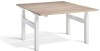 Lavoro Duo Height Adjustable Desk - 1600 x 700mm - Grey Nebraska Oak