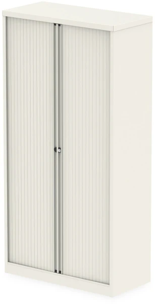 Dynamic Qube 2000mm Side Tambour Cupboard - No Shelves - Chalk White