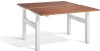 Lavoro Duo Height Adjustable Desk - 1600 x 700mm - Walnut