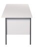TC Eco 18 Rectangular Desk with Straight Legs and 2 Drawer Fixed Pedestal - 1800mm x 750mm - White
