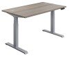 TC Economy Height Adjustable Desk with I-Frame Legs - 1800mm x 800mm - Grey Oak